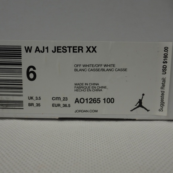 Nike Air Jordan 1 Jester XX Boot Off White Size 6 - Picture 8 of 8